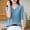 Blue, variant on Women‘s Trendy Textured Tops Solid Color V Neck Half Sleeve Pullover Loose Fit Stretch Blouses