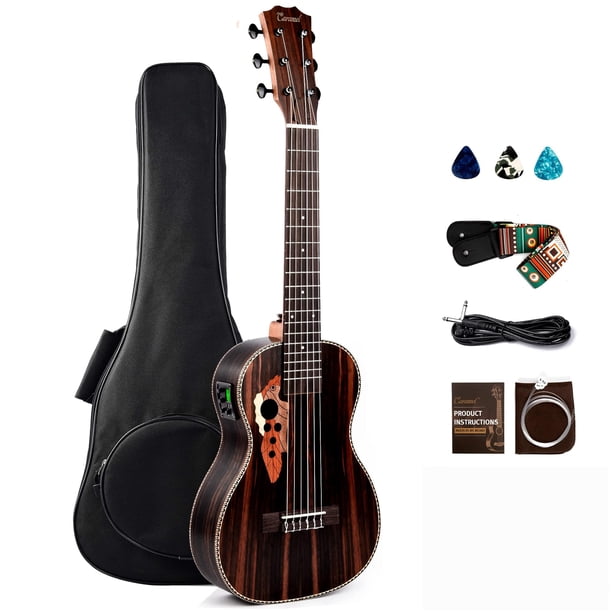 Guitalele Caramel CB904G de madera de ébano de 30 pulgadas con kit de inicio