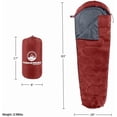 thumbnail image 6 of Mummy Sleeping Bag - Adult Cold Weather Rated to 25°F Waterproof with Drawstring Hood Camping Equipment by Outdoors, 6 of 6