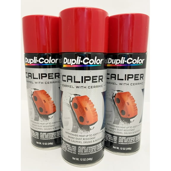 Duplicolor BCP100 - 3 Pack Caliper Spray Paint Red with Ceramic - 12 oz