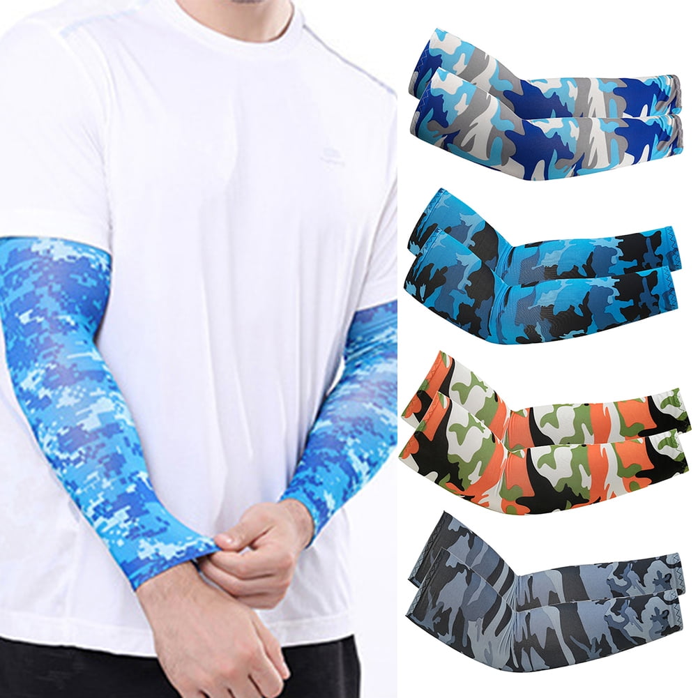 DGROEE 2Pcs UV Protection Cooling Arm Sleeves Elastic AntiSlip