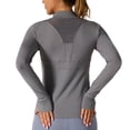 thumbnail image 5 of UKHCCC Plus Size Women's Athletic Zip Up Jacket UPF 50+ Sun Protection Long Sleeve Yoga Workout Shirts Slim Fit Running Tops with Thumbholes S-2XL, 5 of 5