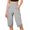 Gray, variant on Women's Elastic Waist 3/4 Capri Harem Pants with Pockets Casual Loose Solid Yoga Soft Cotton Blend for All Day Comfort. Blue S