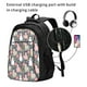 thumbnail image 2 of Balery Llamas Mochila con carga USB para hombre y mujer - Mochila impermeable y antirrobo para laptop con puerto USB para viajes, trabajo, 2 of 7