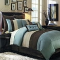 thumbnail image 2 of sheetsnthings Hudson Microfiber Twin Extra Long XL Size 9PC Bed in a Bag (Comforter Set and Sheet Set) Aqua Blue, 2 of 2