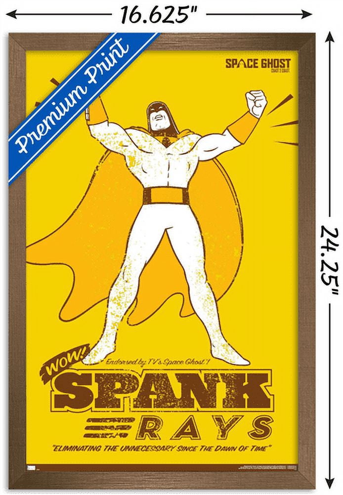 Space Ghost Coast to Coast - Spank Rays Wall Poster, 14.725" x 22.375", Framed