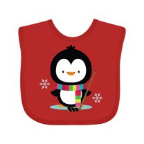Inktastic Hockey Christmas Penguin Boys or Girls Baby Bib