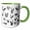 Green/White, variant on 3drose, Country Roosters in Black N White, 11oz Magic Transforming Mug