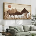 thumbnail image 3 of IDEA4WALL Extra Large Framed Canvas Print Wall Art Rustic Peaks Sunrise over the Mountains Artwork Nature Wilderness Antique Retro Fine Art Decorative Relax/Calm for Home Decoration - 60"x30", 3 of 5