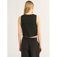 thumbnail image 3 of Scoop Women's and Women's Plus Linen Blend V-Neck Button Vest, Sizes XS-4X, 3 of 4