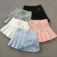 thumbnail image 1 of Falda plisada para niñas, pantalones con pantalones de seguridad, falda a juego, falda de media longitud antidesnudez para niños, moda de verano para niños, 1 of 5