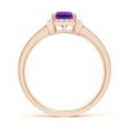 thumbnail image 2 of ANGARA Natural Emerald-Cut Amethyst Engagement Ring with Diamond Halo in 14K Rose Gold for Women (Size-7x5mm) | February Birthstone, Anniversary, Jewelry Gift for Women | Natural Amethyst Ring, 2 of 9