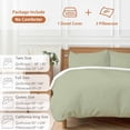 thumbnail image 6 of 3 Piece Sage Green Duvet Cover Set Queen Size, Microfiber Comforter/Quilt Cover with Corner Ties and 2 Pillowcases, Farmhouse Sage Green Decor All Season Soft Bedding with Zipper Closure, 6 of 8