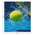 thumbnail image 3 of Tennis Ball Splash Action Motion Throw Blanket - 280GSM Lightweight Flannel, Super Soft Cozy All-Season 50"x60" for Couch, Sofa & Bed - Vibrant Sports Design, Contemporary Style, 3 of 7