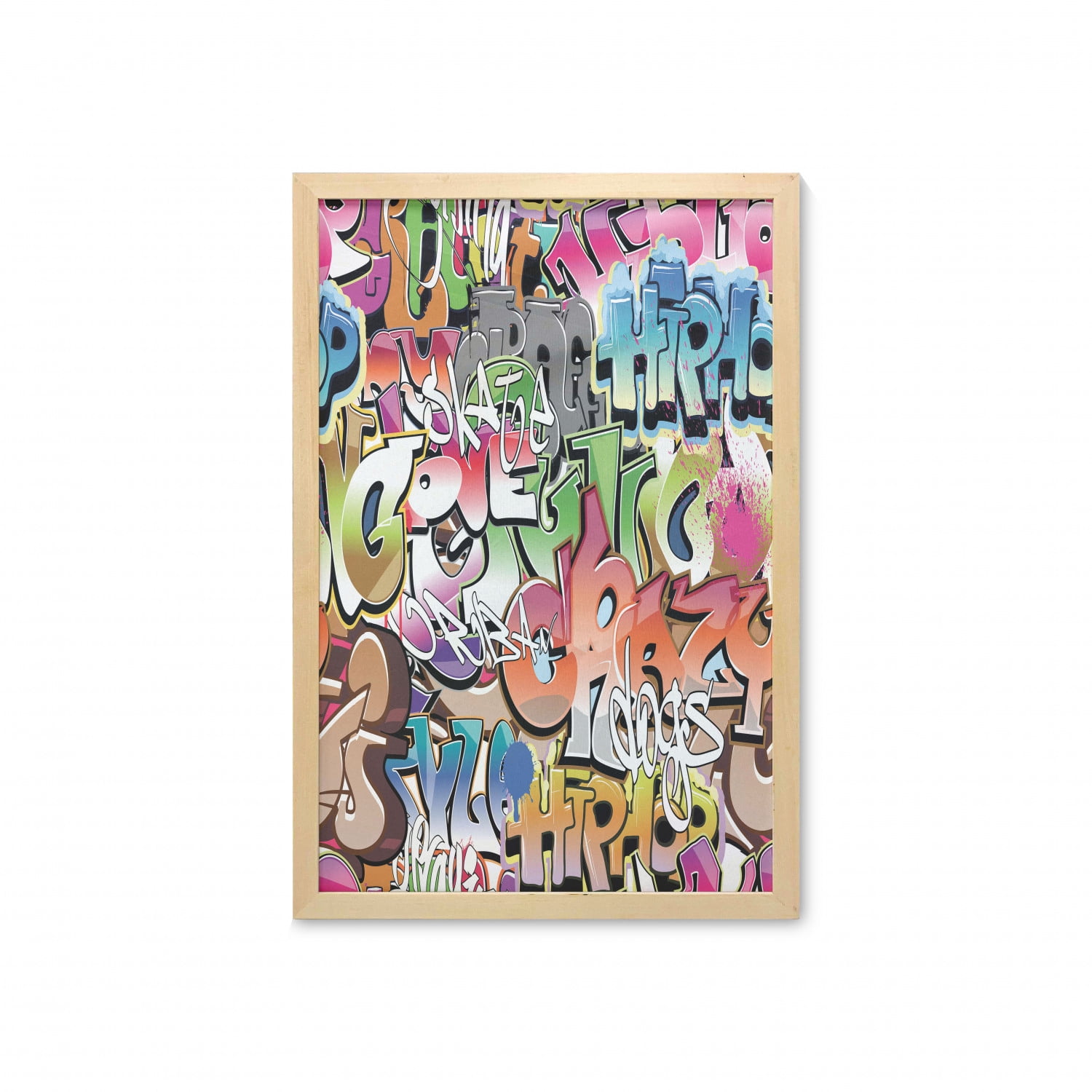 Urban Graffiti Wall Art with Frame, Blockbuster Style Graffiti Sprayed