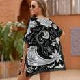 thumbnail image 4 of Black White Paisley (1) Beach Cover Ups for Women Bathing Suit Cover Up Lace Bikini Swimsuit Coverup Beach Dress Shirt One Size, 4 of 6