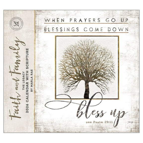 Legacy Publishing Group, Faith and Family by Marla Rae 2026 Wall Calendar, 13.38'' X 12.13'', 12-Month Calendar with Stapled Binding