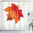 thumbnail image 1 of Autumn Shower Curtain, Low Poly Maple Leaf Design in Warm Colors on Off White Background, Fabric Bathroom Set with Hooks, 69W X 84L Inches Extra Long, Burnt Orange and Off White, by Ambesonne, 1 of 3