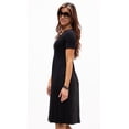 thumbnail image 4 of DEVOPS Women's Casual Short Sleeve Daily T-Shirt Mini Top Dress with Pockets (Small, Black), 4 of 6