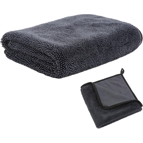 Car Drying Towel, 24" x 36" Twist-Weave Microfiber Towel, 600 GSM Ultra Absorbent & Streak-Free Detailing Cloth with Twisted Loop for Cars, Trucks, SUVs