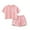 Pink, variant on GYRATEDREAM Girls Summer Shorts Set Outfit Kids Solid Cotton Short Sleeve Top and Shorts 2PC Clothing Set for 3-4T