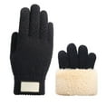 thumbnail image 3 of CUZIBR Womens Mittens Thermal Plush Lined Thermal Knitted Mittens Touchscreen Thick Soft Cozy Solid Color For Cold Weather, 3 of 7
