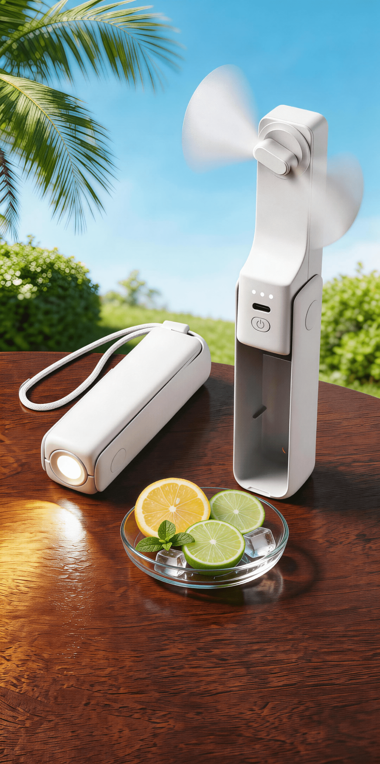 Mainstays 3-in-1 Handheld Mini Pocket Fan and Power Bank and Flashlight, USB Rechargeable, Portable for recreation, concerts, sporting events, makeup bag, Top 2026 summer gift ideas - White Color