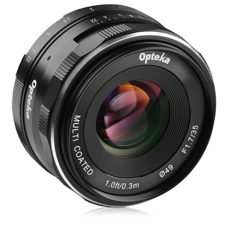 Opteka 35mm f/1.7 HD MC Manual Focus Prime Lens for Canon EF-M Mount APS-C Digital (Best 35mm Lens For Canon Aps C)