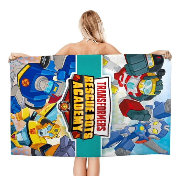 Bath Towels for Transformers Rescue Bots Beach Towel Kids Girs Boys Gifts Soft & Absorbent for Bathroom Travel Camping Vacation 20×40 inch