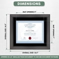 thumbnail image 3 of 11.5x13.5 Black Diploma Frame - Black on Silver Double Mat - Displays 7.5x9.5 Diplomas with Mat or, 3 of 8