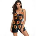 thumbnail image 3 of Women Swimsuits Plus Size Vintage Print Spaghetti Strap Tankinis Set Yellow Women Bathing Suits S, 3 of 7