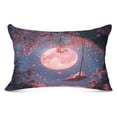 thumbnail image 3 of Pillow Case Plush Pillow Pink Moon Pattern Case standard size/King size/Queen size Bed Pillow Pillowcases, 3 of 9