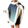 thumbnail image 1 of RXMEKW Châle Sans Manches à Col Épais pour Femmes en Acrylique, Poncho d'Intérieur Vert Armée, 1 of 6
