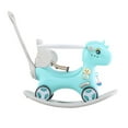 thumbnail image 7 of Rocking Horse for 1 Year Old, SHINPT Toddler Rocking Toy with Push Handle, Baby Ride On Toy for Toddlers 1-3, Kids Ride On Horse Indoor, Baby Rocker Toy for Birthday Gift, Blue/Pink Rocking Horse, 7 of 7