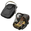 Jolly Jumper Arctic Sneak A Peek Infant Car Seat Cover with Car Seat Rain Cover, Black