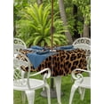 thumbnail image 4 of Round Outdoor Tablecloth With Umbrella Hole And Zipper– Brown Retro Leopard Print Waterproof Patio Table Cover for Party, Picnic, Backyard, 50" Dia. , Abstract Animal Texture, 4 of 8