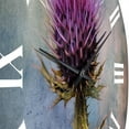thumbnail image 3 of Designart "Thistle Plant Whispers in Purple and Green IV" Floral Oversized Wall Clock, 3 of 5