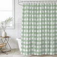 thumbnail image 2 of 66x72 Inch Shower Curtains for Bathroom, Sage Green Buffalo Check Fabric Bath Curtain Decor, Farmhouse Plaid Retro Geometric Waterproof Restroom Curtains Shower Set Accessories with 12 Hooks 66 Inch, 2 of 7