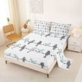 thumbnail image 2 of jejeloiu Cute Bird Queen Sheets For Men Women,Nature Print Queen Sheet Sets,Grey Blue White,4-Piece,1 Flat Sheet, 1 Fitted Sheet and 2 Pillowcases, 2 of 6