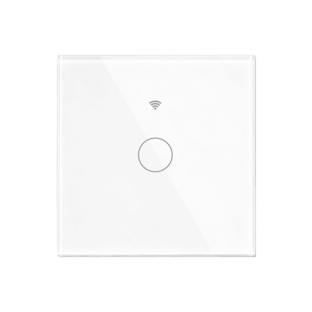 Interruptor Luz Inteligente Tuya Matter WiFi Estándar UE, Interruptor Inteligente 1 Vía, Panel Táctil Cristal, Control Remoto por Voz Mediante Aplicación, Color