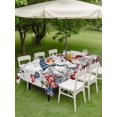 thumbnail image 3 of Outdoor Tablecloth with Umbrella Hole and Zipper, Pink Valentine's Day Rectangle Table Cloth 60x84 Inch Waterproof Tablecloth, Gnomes Floral Eucalyptus Leaves Wooden Picnic Table Cover for Patio, 3 of 7
