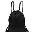 thumbnail image 3 of 2X Outdoor Women Men Nylon Black Ultralight Backpack Football Basketball Bag String Drawstring Sport Bags(Small), 3 of 8