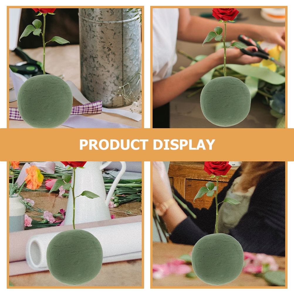 OUNONA 2Pcs Green Floral Foam Ball for Bouquet Craft Foam Wedding Party and Garden Flower Arrangements