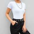thumbnail image 5 of Casual Basic Black White Bodysuit Women Summer Short Sleeve Woman Body Top Cotton Bodycon Jumpsuit Romper Ladies 2020, 5 of 9