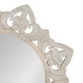 thumbnail image 4 of Kate and Laurel Meera Hand-Carved Wood Mirror, 28 Inch Diameter, Natural Wood, Traditional Starburst Mirror with Carved Frame Details and Decorative Bathroom Mirror Look, 4 of 9