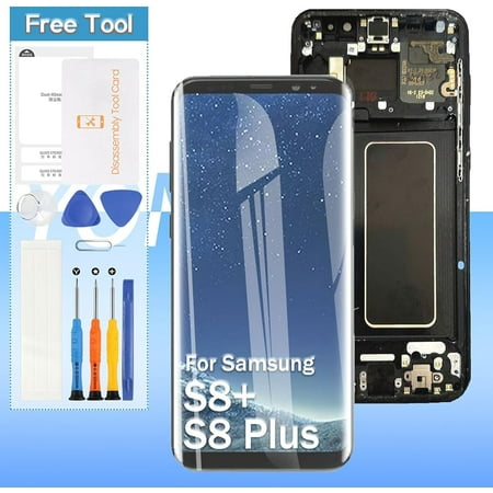 OLED Screen Replacement for Samsung Galaxy S8 Plus G955 LCD Display Touch Digitizer Glass Assembly - Black with Frame - Tools