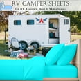 thumbnail image 2 of Truck Size 35" X 70" Sheet Set 600 Thread-Count 100% Egyptian Cotton 15-Inch Deep Pockets - Made for RV - Turquoise Blue Color, 2 of 7