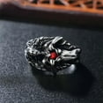 thumbnail image 2 of HOOUN Show My Heart Gothic Open Heart Skull Ring Stainless Steel Men's Punk Biker Ring-9, 2 of 4