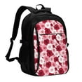 thumbnail image 1 of Fotbe Rose Mochila con Estampado y Puerto USB para Hombre y Mujer, Mochila Antirrobo, Mochila de Viaje, Mochila Escolar, Mochila Universitaria, 1 of 7