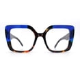 thumbnail image 5 of Womens Clear Lens Luxury Oversized Plastic Cat Eye Fashion Eye Glasses Tortoise Blue, 5 of 8